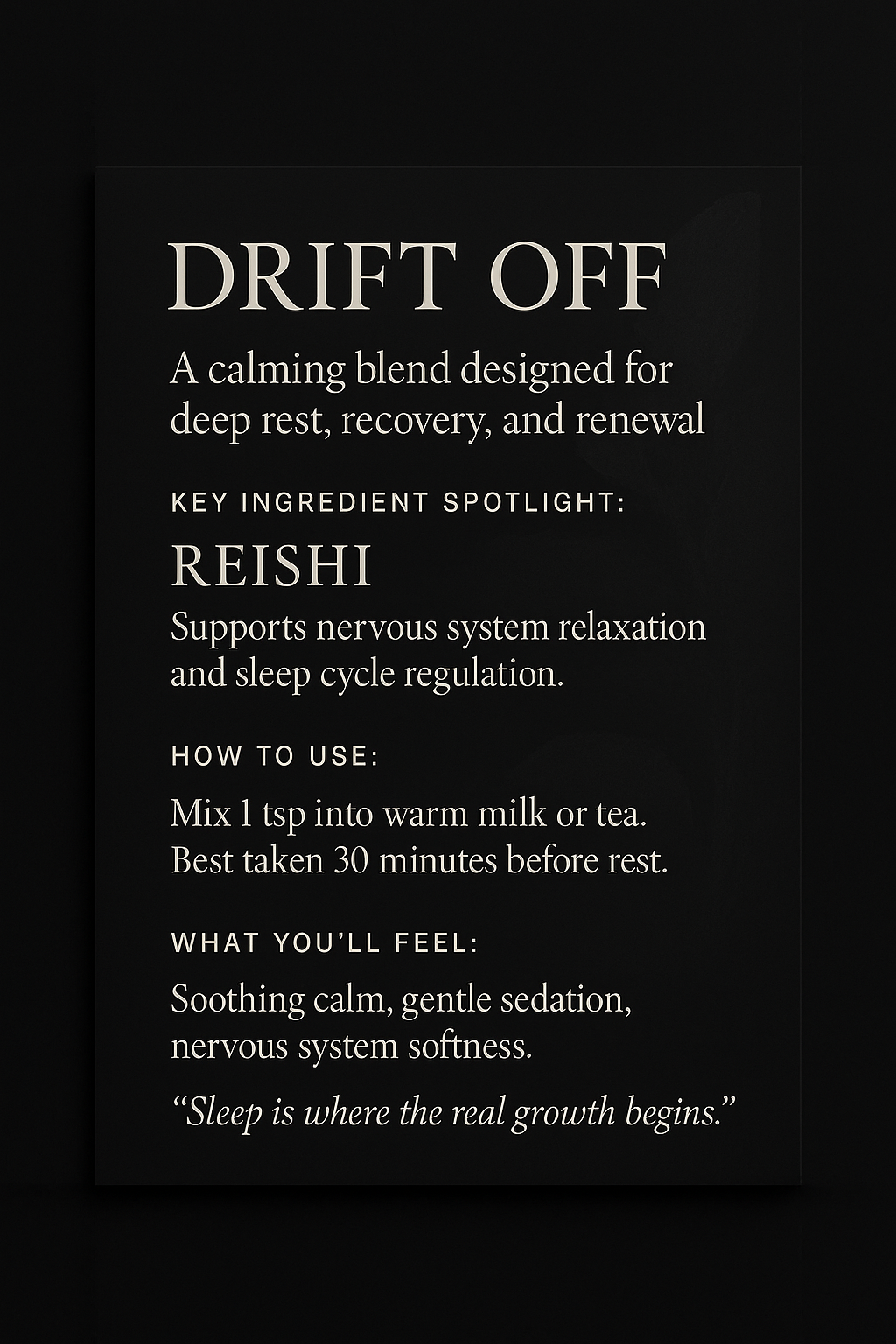 HEIR DRIFT Drift Off.